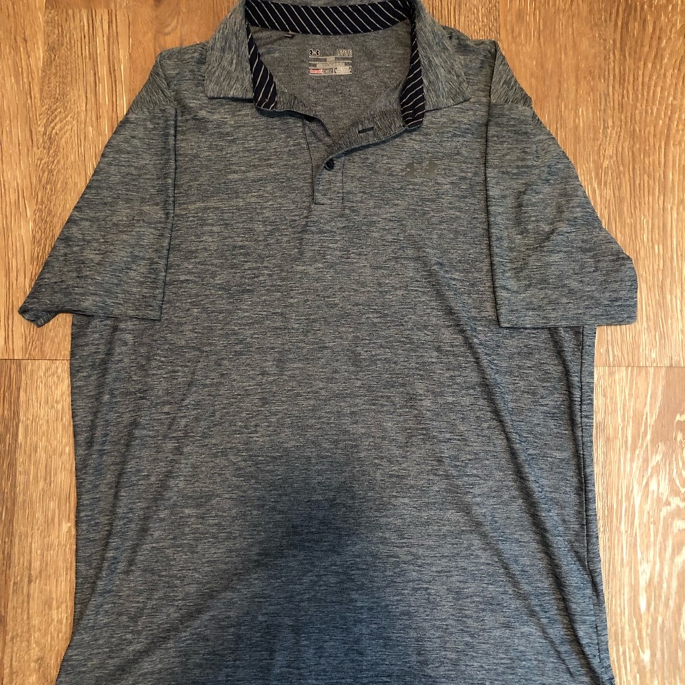 Men’s Under Armour golf polo-HeatGear-Sz L Gray
